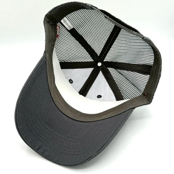 JIM BEAM Gray Trucker Hat Cap with Mesh Back and Adjustable Snap Back Closure - Picture 6 of 6